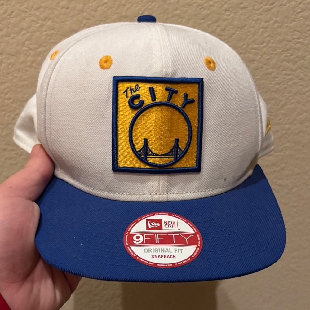 Golden state warriors New Era Blue and White Snapback Cap vintage